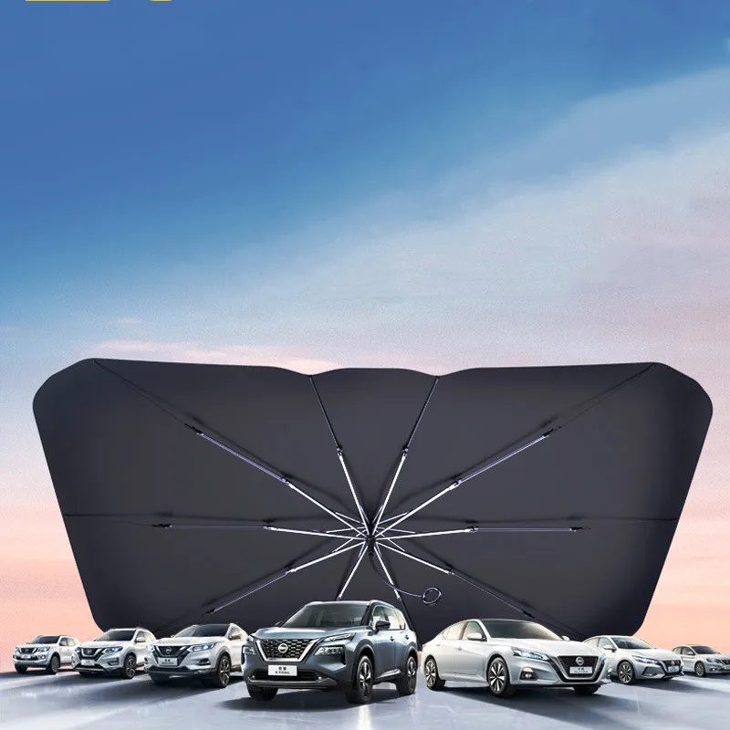 Custom Logo Car Sun Shield Umbrella Uv Protection Sunshade Car Front