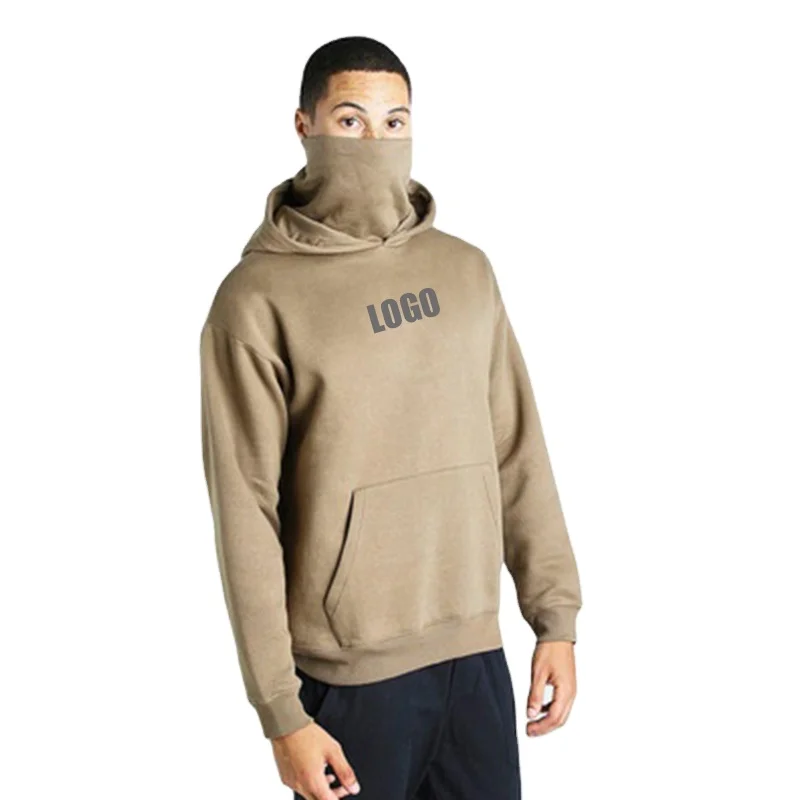 pullover hoodie with face covering