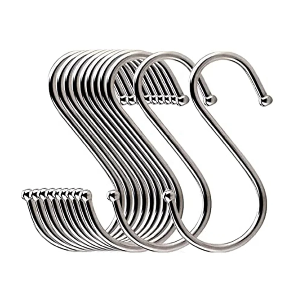 Sliver Metal Hook Round s Type Hooks,stainless Steel Small Metal Twisted s Hook Stainless Steel,s Hooks