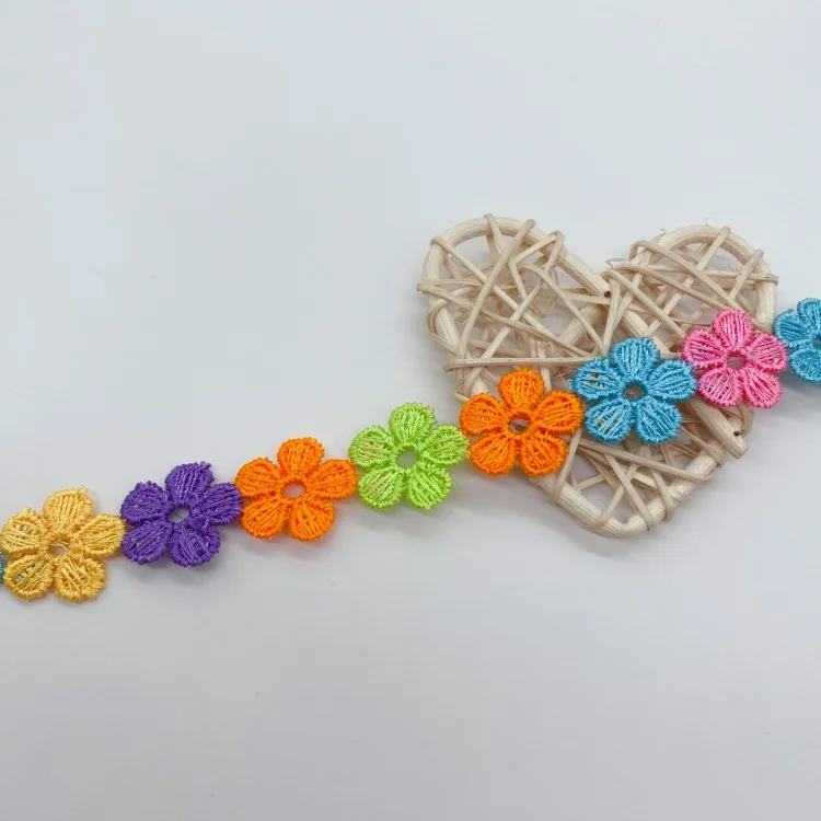 Color bar Code Lace Fruit Multicolor butterfly Embroidery Hand-made Love Polyester Off-the-shelf Lace Accessories