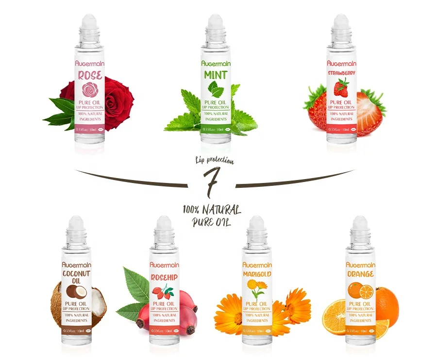 Private Label Mint Lip Oil Roll on Organic Plumper Hydrating Custom Moisturizing Lip Oil