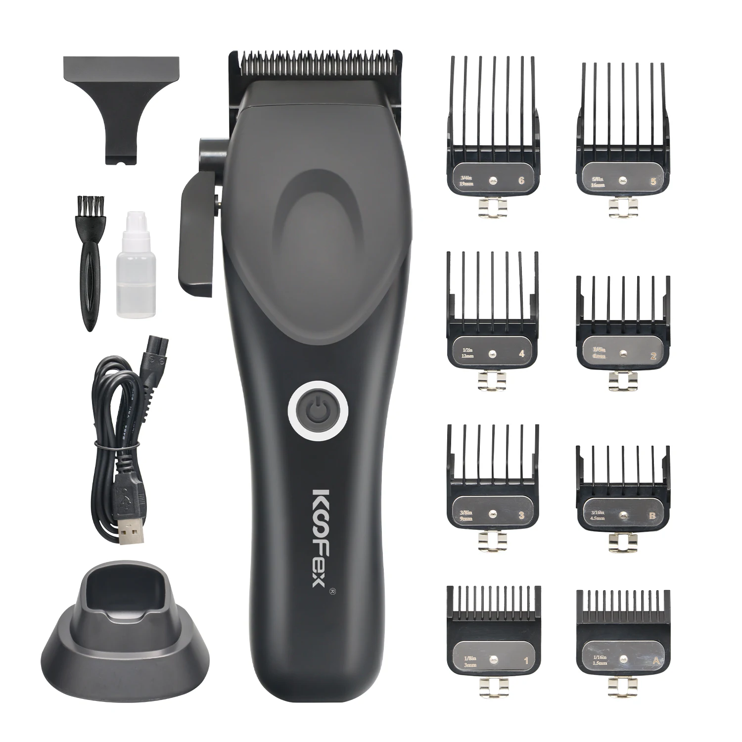 Koofex KF-6386 Cordless Hair Clipper, 8000 RPM, Adjustable Cutting