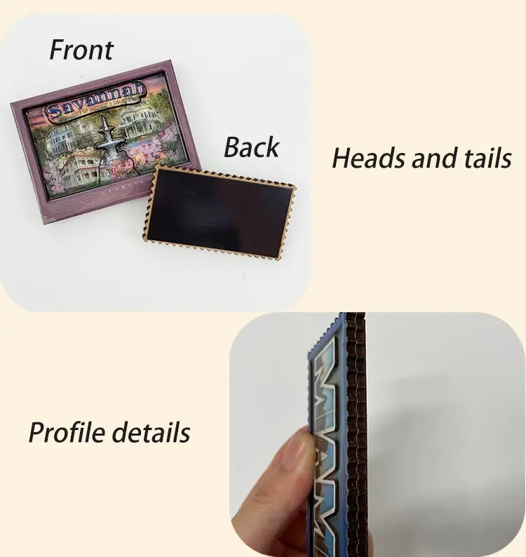 Nice Quality Customized  Double Layer 3d Epoxy Coated Wooden Fridge Magnet