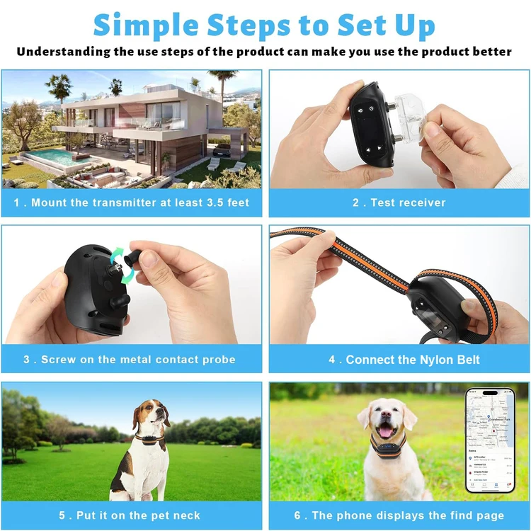 Outdoor Temporary Wireless Dog Fence System Free Custom Ipx6 Waterproof