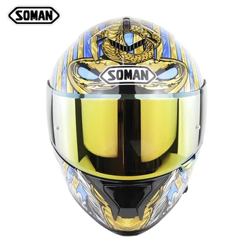 B*a様 SOMAN フルフェイスヘルメット ダブルレンズ H6011da3899c94ba0b6eea7c7c7161
