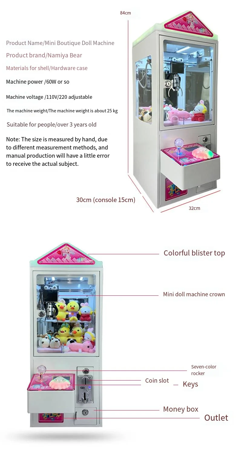 Hot Sale Mini Claw Machine Catch Doll Arcade Toy with Plush Coin Operated Games Mega  Under 100 Dollar Claw Machine