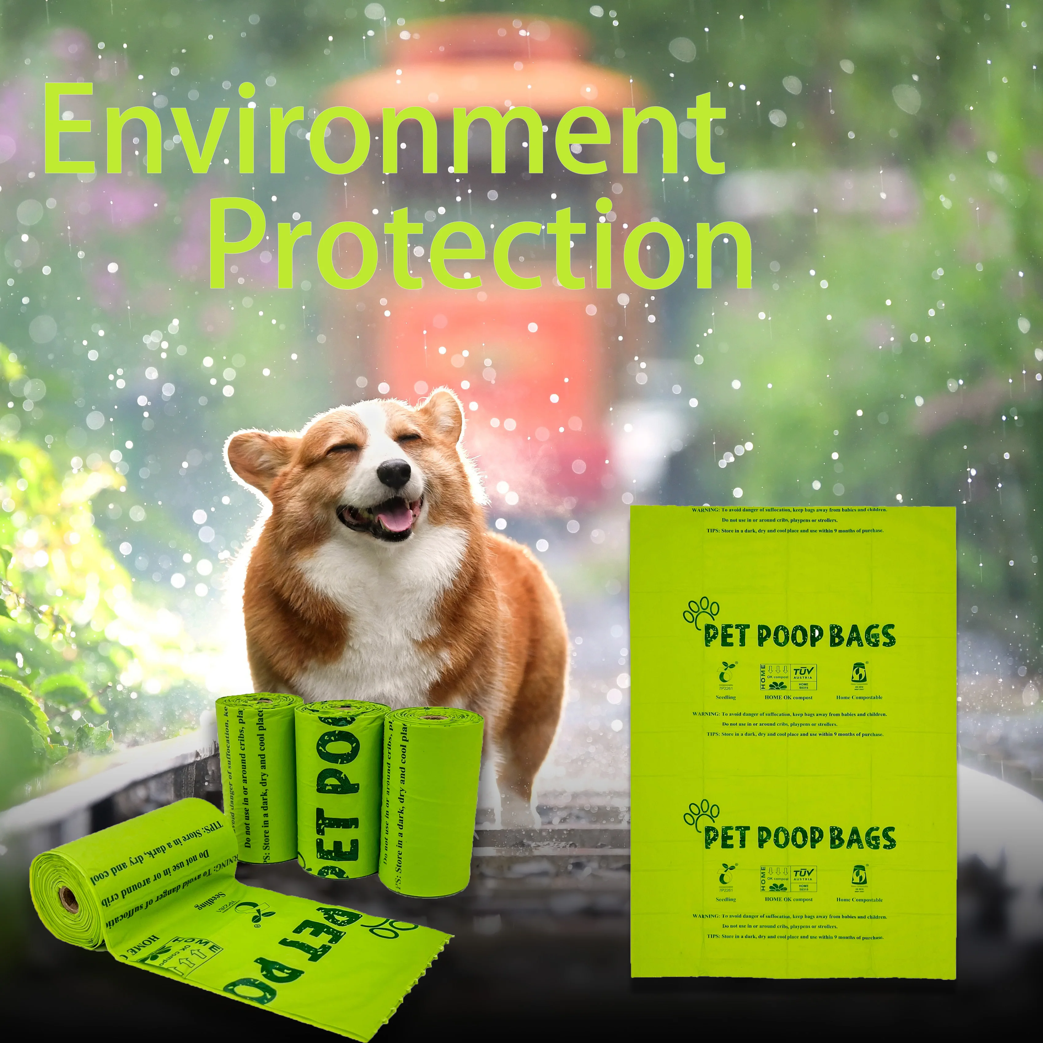 Eco-friendly Compostable Biodegradable Dog Poop Bags Cornstarch Pet ...