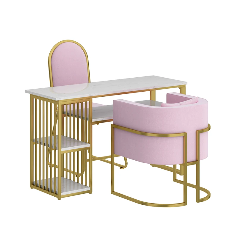 White Double Table Manicure Table with Fan Storage Drawer Vacuum Cleaner High Quality Wholesale