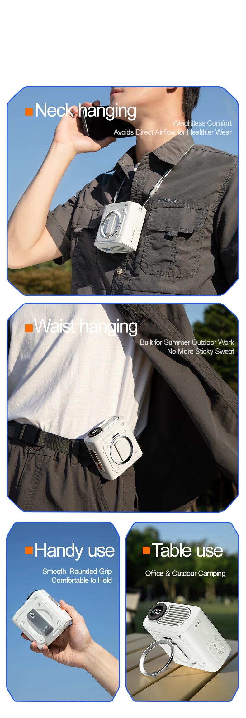 Portable Waist Fan, 8000mAh, 25H - detail 14