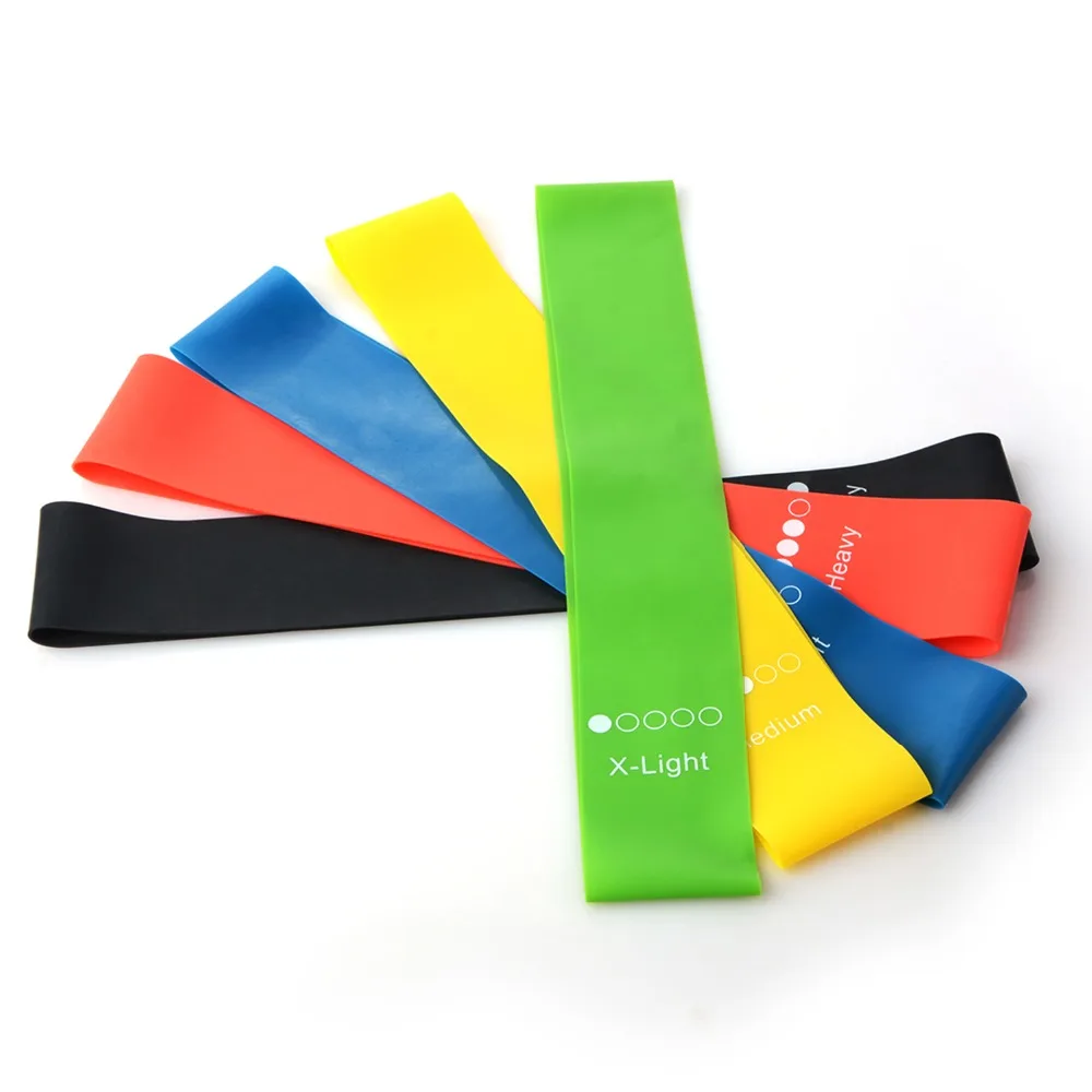 5PCS/SET Yoga Resistance Rubber Bands Indoor Outdoor Fitness Equipment 0.35mm-1.1mm Pilates Sport Training Workout Elastic Bands