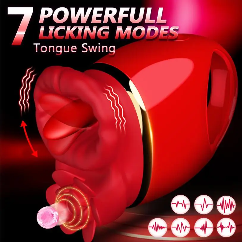 Popular 2IN1 Female Vibrator With 7 Powerful Tapping Modes & Tongue Licking Clitoris Nipples Adult Sex Toys For Woman Sexy Toys%_voghion.com