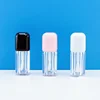 Transparent tube with pink cap