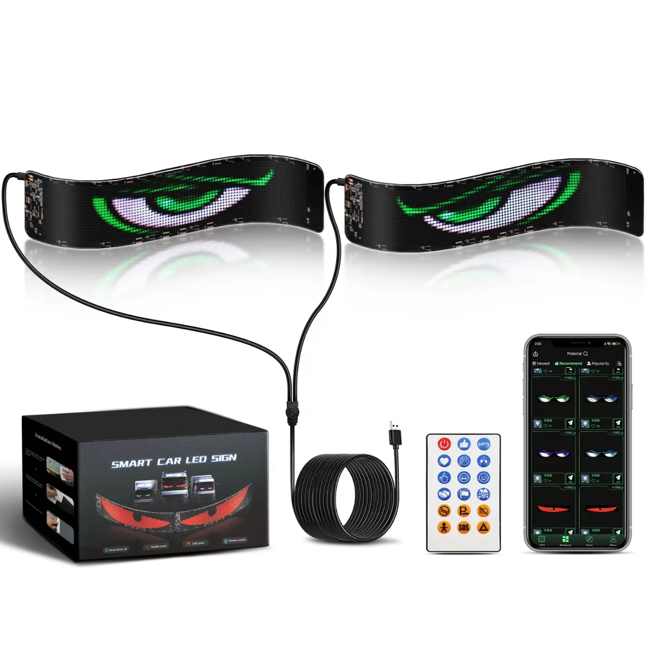 Factory Sale Led Panel Display Demon Eye Led Screen Ojos Led Para Autos App  Devil Eyes for Car Led Eyes Lights for Truck