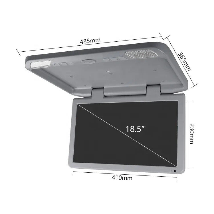 Bus Coach Manual Roof Monitor 18.5" Multimedia 2 Video Input Entertainment Player Business Folding Flip Down Ceiling TV Screen