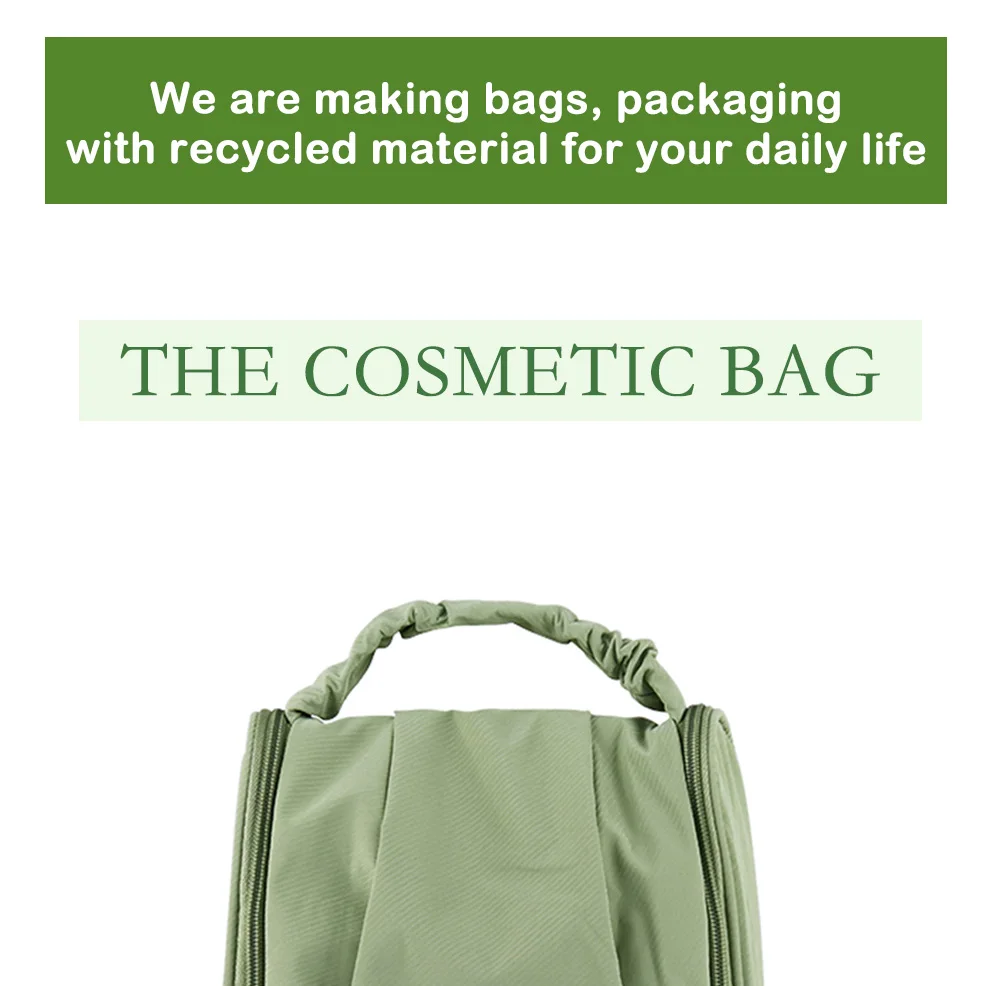 Iso Bsci Factory Eco Friendly Toiletry Travel Bag With Hanging Hook