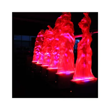 Silk Cloth Fire Flame Light LED DJ Stage Disco Holiday Backdrop Double Blower 1.5m Red Electric Fake Flame Effect Machine