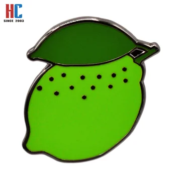 20 Years  Factory Custom Lime Hard Enamel Lapel Pin Fruit Vegetable gift