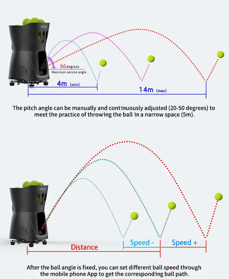 2024 New Design Tennis Automatic Ball Machine Launcher Equipment Feeder Robot For Training Practice With App Remote Control supplier