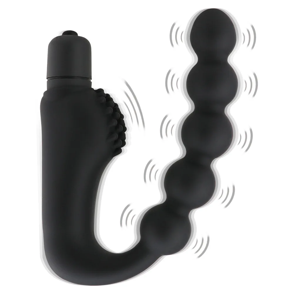 Silicone 10 Vitesses Plug Anal Masseur De Prostate Vibrateur Butt Plugs 5 Perles Sex Toys pour Femme Hommes