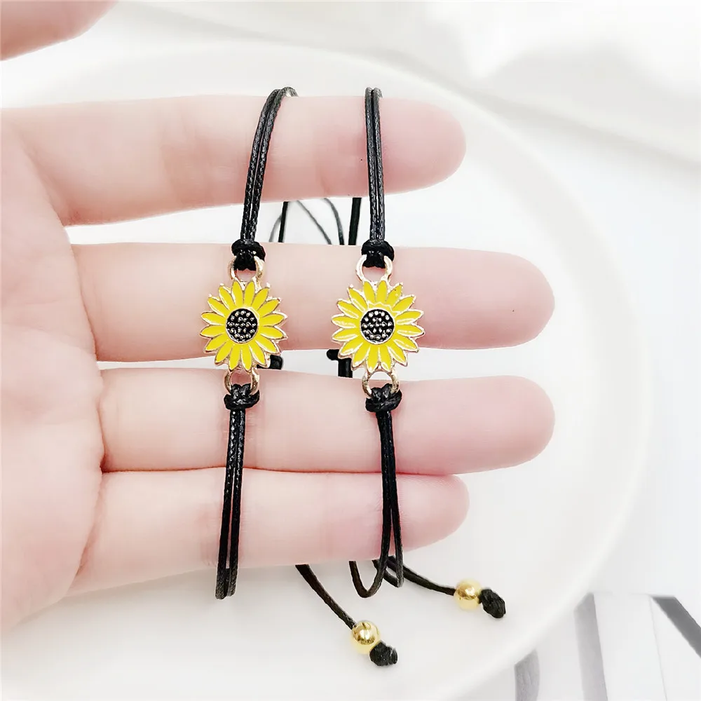 2025 New Sunflower Hand Woven Adjustable Friendship Bracelet