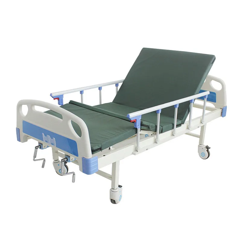 Wholesale Manual Double Function Medical Bed Metal Double Crank Home Chinese Hospital Nursing Bed