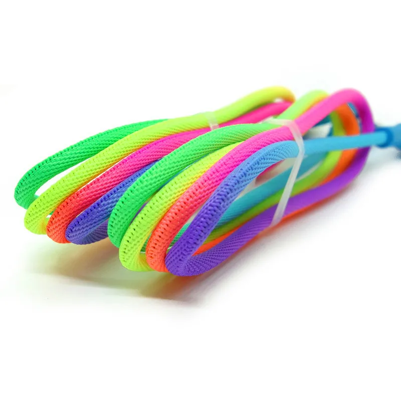 Fast Charge 2A 1M 3FT Rainbow Colorful Charging Cable Mobile Phone USB Cable  for I11Pro Micro USB Android Type C Quick Charge