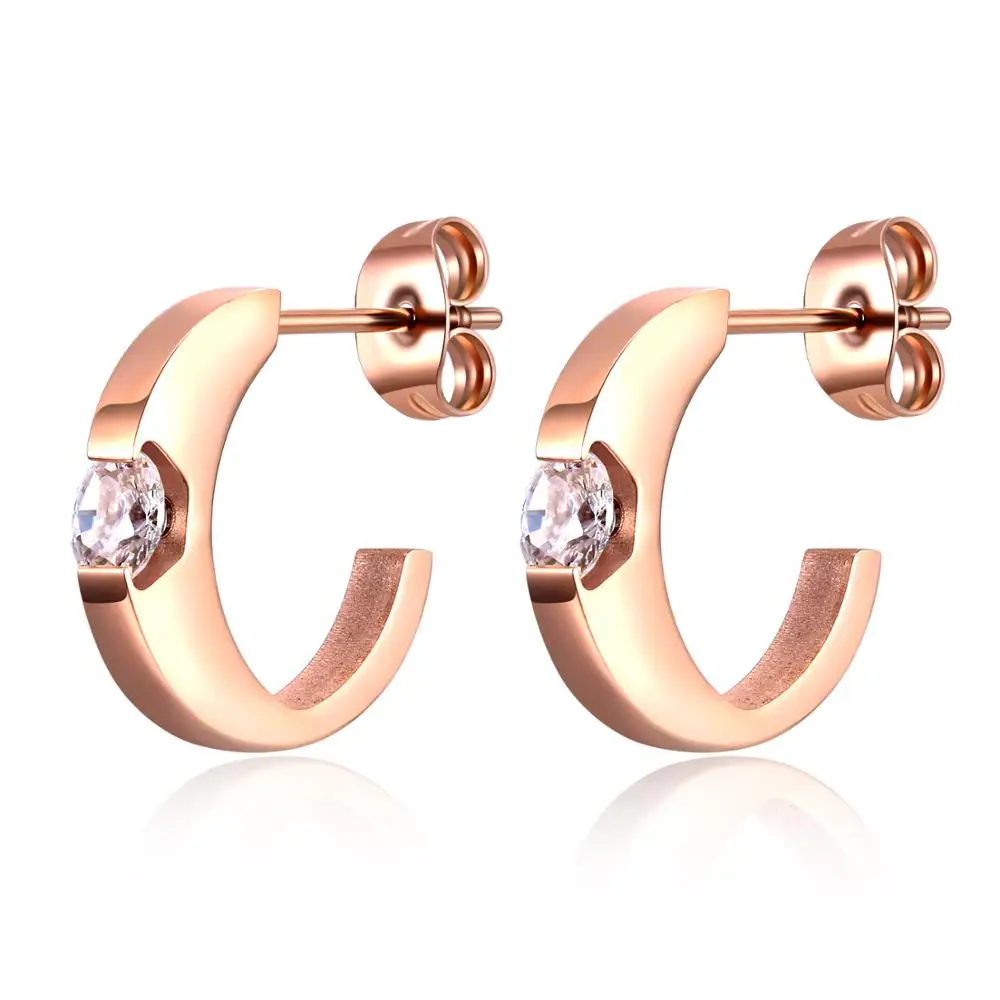 High fashion transparent 6mm diamond jewelry earrings for women GE481