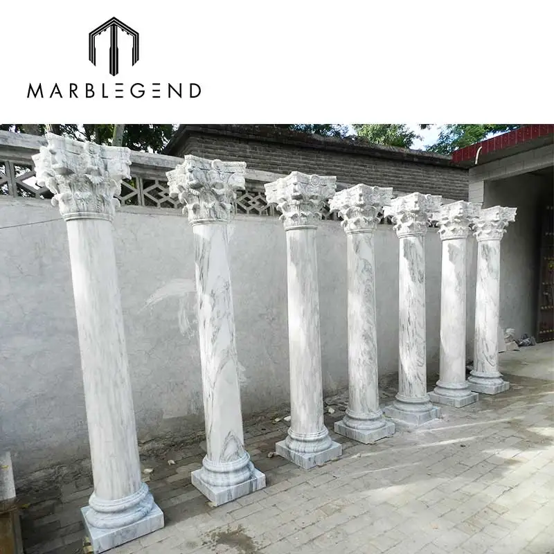 PFM Factory Handmade Stone Carving Column Outdoor Customized Pillar Classical Roman Style Porch Column