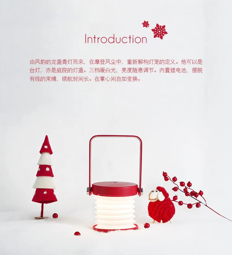 Baby Table Lamp Wood Handle Portable Foldable Kids Bedroom Reading Lantern Led Night Desk Lights
