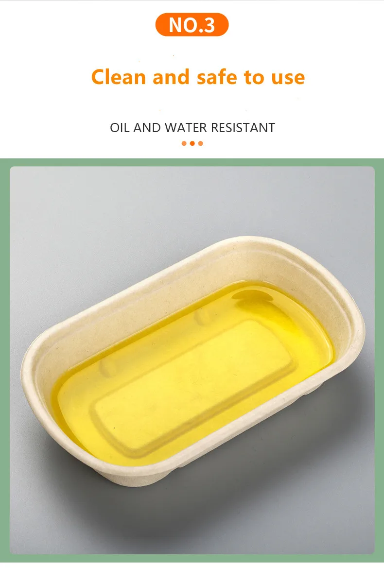 Disposable Sugarcane Bagasse Food Packaging Container Take Away 750ml 2 ...