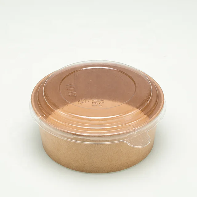 LOKYO Disposable Custom Printing Paper Cup Container Salad Poke Bowls Kraft Paper Bowl with Lid