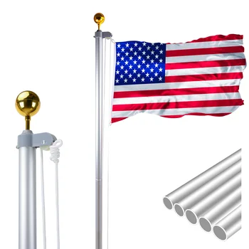 14 Gauge 25 FT High-quality HW 13 Hardness Aluminum Outdoor Sectional Flagpole for Courtyard Decoration