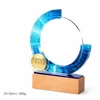Trofeo para empleados con base de madera de haya estilo A.