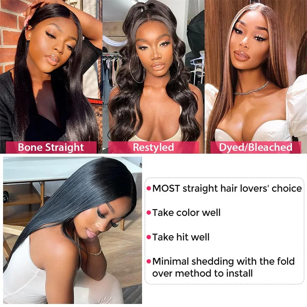Extensii de păr Remy brazilian, 32 de inci, drepte, lungi, cu țesături de os, 28 30 32 inci_voghion.com