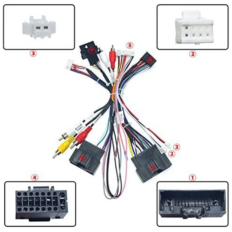 16PIN Car Android Power Cord Cable Adapter With Canbus Box for Ford Focus Ranger Audio Power Wiring Harness
