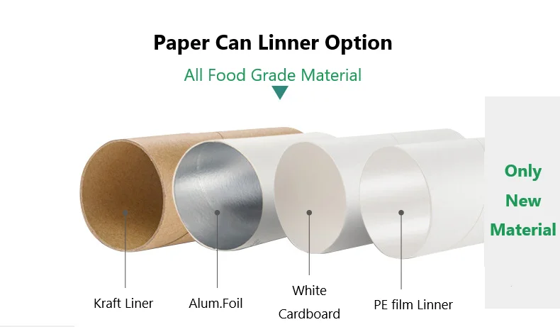 Latas compostas do papel para as porcas que empacotam o tubo de empacotamento do papel do alimento do tubo do papel do ofício
