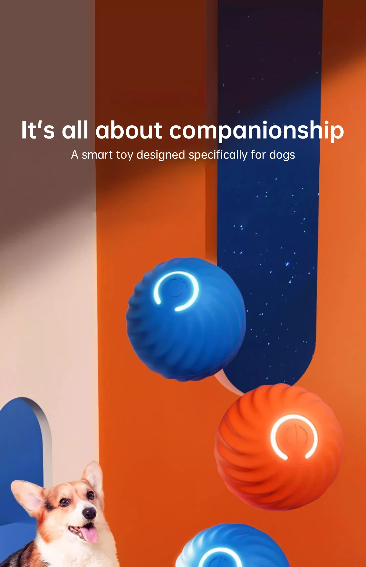 360° Smart Automatic Rolling Pet Ball Toy - Interactive Self-Moving Ball For Indoor Cats & Dogs, 3 Modes, Obstacle Avoidance (Red)