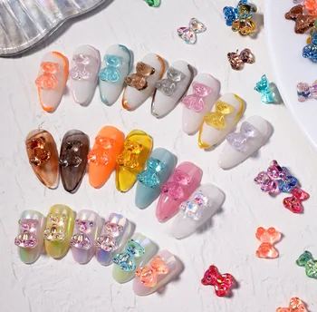 hot nail art bear jewelry candy
