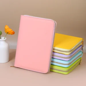 Loose Leaf Colorful Notebook Zipper Notepad for Business Pu Leather Notebook with Multiple Colors