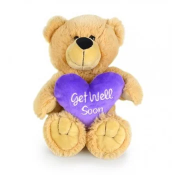 Plush get well soon purple teddy bear toys