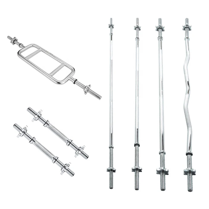 34 Inch Standard Threaded Solid Chrome Tricep Bar