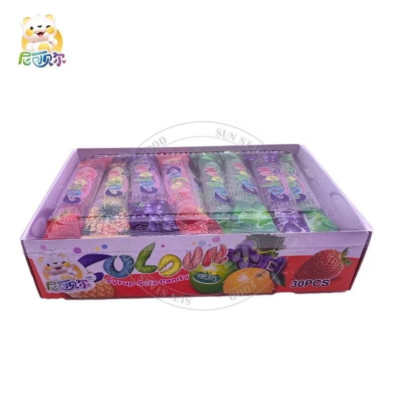 Colorful Mix Fruit Flavor Halal Gummy Candy Syrup Soft Candy - Buy ...