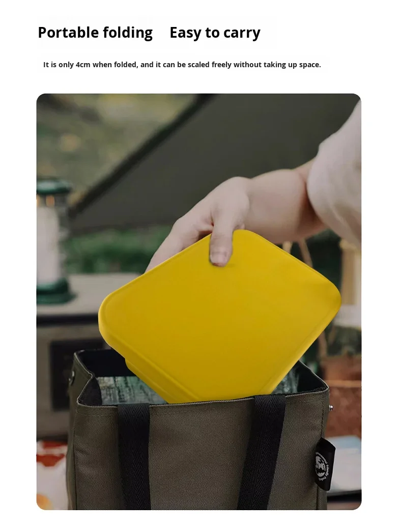 Customized Foldable Portable Silicone Lunch Box Food Grade Drop Resistant Heatable Microwavable Preservation for Outdoor Picnic manufacture