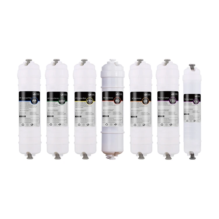 Inline Korean Quick Connect Water Filter Cartridge Small T33 Big T33 PP GAC CTO