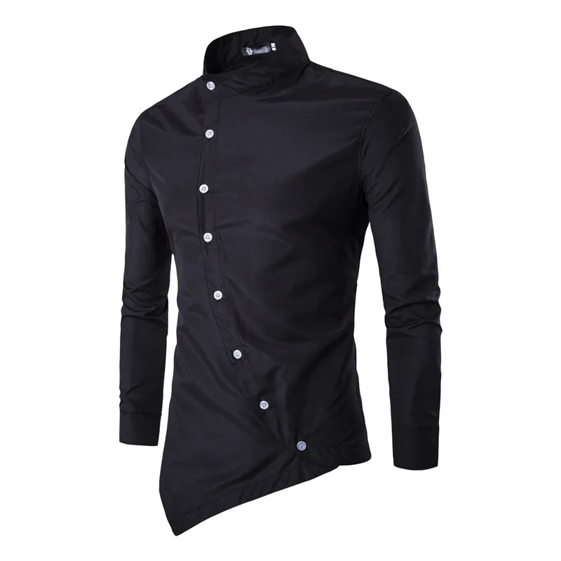 Men's New Arrival: Oblique Placket Design Shirt - Casual Style