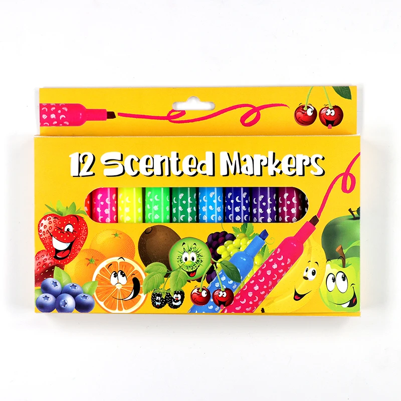 12 Non Toxic Chiseled Tip Assorted Scented Markers Buy Scented Markers,Non Toxic Markers,12