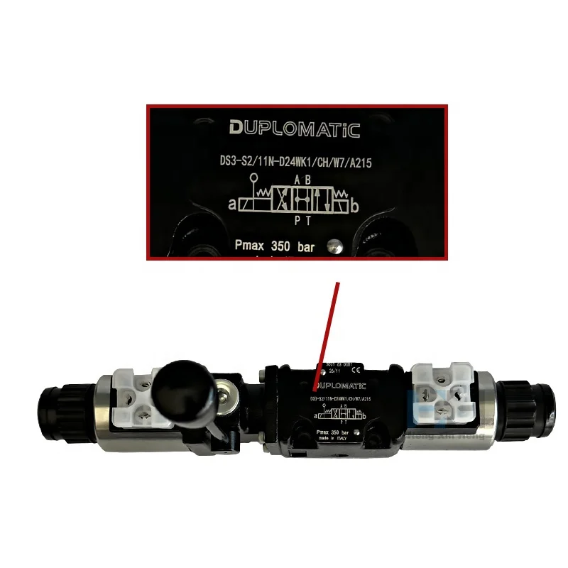 Duplomatic Manually Operated Electric Integrated Directional Control Valve DS3-S2/11N-D24WK1/CH/W7/A215 Hydraulic Solenoid Valve