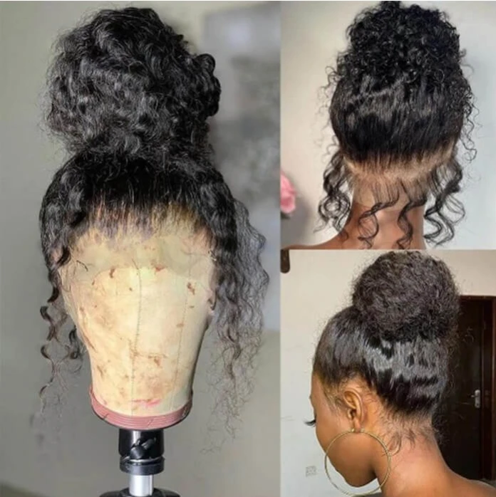 Hidden Strap Snug Fit 360 Pre Cut Lace Front Glueless Human Hair Wig with Drawstring Invisid Strap Raw Hair 360 Wig Without Glue