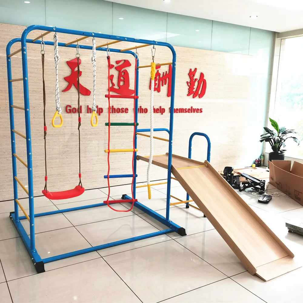 多功能室内儿童游乐场攀爬网、儿童忍者战士障碍训练场、室内丛林健身训练场