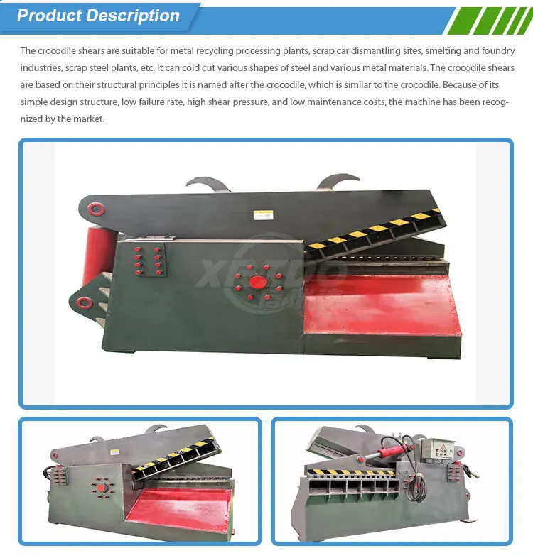 High Quality Hydraulic Alligator Crocodile Scrap Metal Shearing Machine